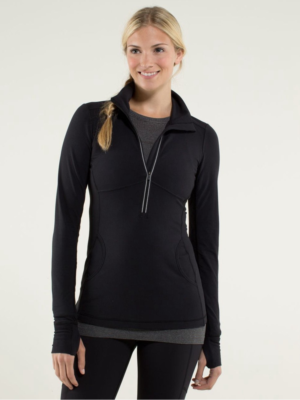 Lululemon Star Runner Long-Sleeve Black Half-Zip Athletic Top